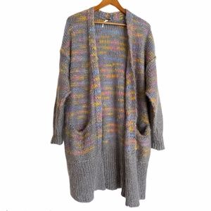 Free People Mohair Grey Pastel Cardigan Duster